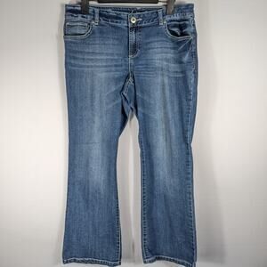 INC 10P Bootcut Jeans Women Blue Curvy Fit Short Stretch Denim Petite 36x28